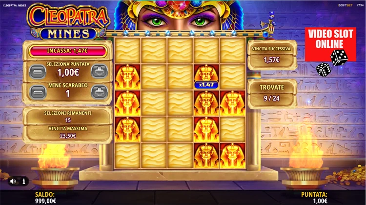 cleopatra mines gioco bonus