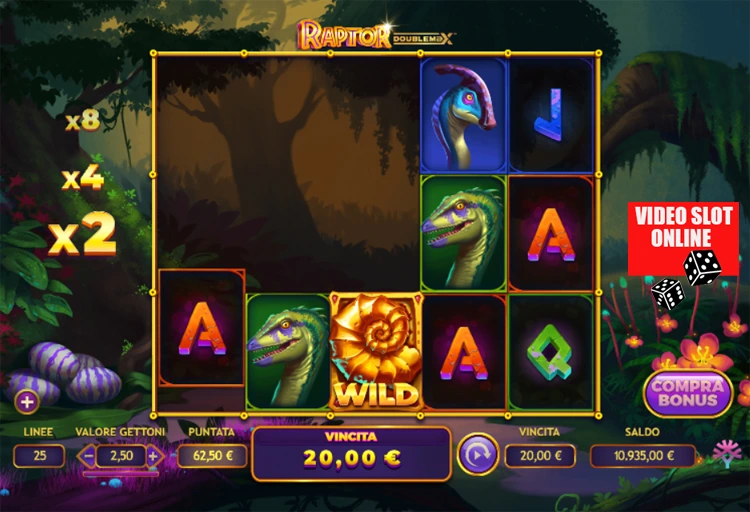 raptor doublemax gioco bonus