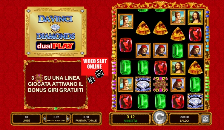 slot da vinci dual play gioco bonus